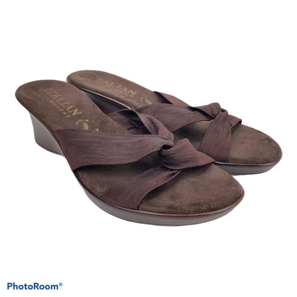Italian Shoe Makers Brown Wedge Sandals 6W